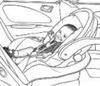 Child in a rear facing car seat